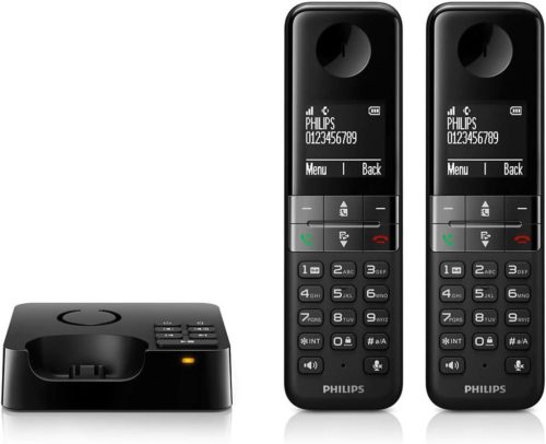 Philips D4752B/01 vezeték nélküli telefon, fekete, 2 készülék, digitális üzenetrögzítővel