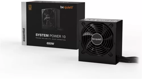 Be quiet! System Power 10 650W Tápegység, ATX, 80 PLUS Bronze, 120 mm Hőmérséklet Szabályozott Ventilátor, Stabil CPU GPU Táplálás, 12V, Fekete