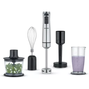   Severin SM3774 1000W Kézi Mixer Prémium Készlettel - 4 Penge, 500 ml, Fekete/Ezüst