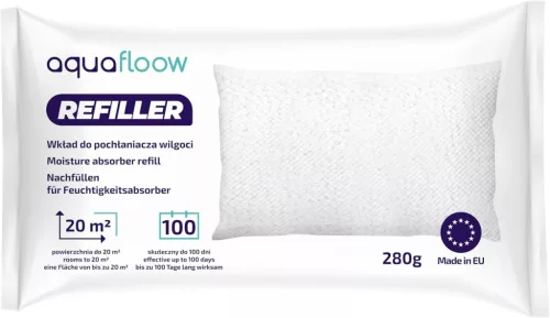 Aquafloow Nedvességfelszívó Utántöltő Tasakok 6x280g - Hatékony Páramentesítés 20m²-ig