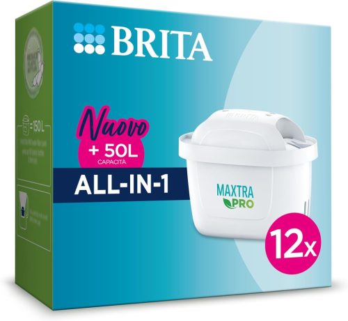 BRITA MAXTRA PRO PURE PERFORMANCE Vízszűrő Patron 12 db - 150L/patron kapacitás, szennyeződések csökkentése, klór és gyógyszermaradvány szűrés
