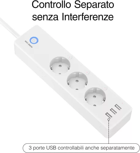 Gosund P1 ONEPLUG Okos Wifi-s Elosztó, Hosszabbító 3 Kimenet, 3 USB Port, Időzítő Funkció, Energiafogyasztás Figyelés, Fehér