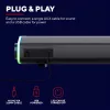 Trust Gaming GXT 620 Axon Soundbar, 12W Csúcsteljesítmény, 6W RMS, Surround Hangszóró, RGB Világítás, USB Tápellátás, 3,5mm AUX, Asztali, Fekete