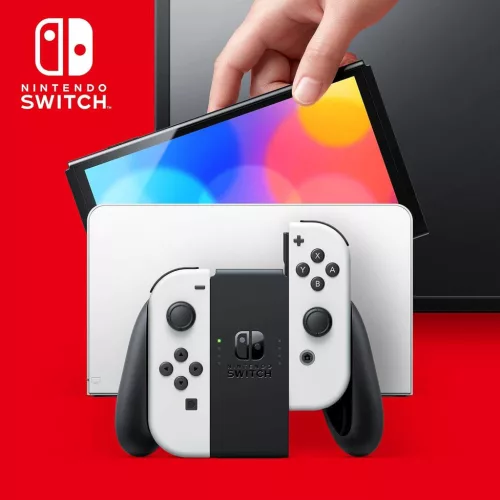 Nintendo Switch OLED Játékkonzol, Fehér Joy-Con™, 7" OLED Kijelző, 1280x720, 64 GB, NVIDIA Tegra, HDMI, USB Type-C, LAN, WLAN, Bluetooth