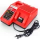 WECACHWE Milwaukee Akkutöltő, 12V-18V Lítium-Ion Szerszámakku, 100-240V AC, 10,8-18V 3A DC, Gyors Töltés 1 h, Biztonsági Védelem, Milwaukee Csatlakozó, CE, Piros