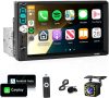 Podofo 7 hüvelykes 1080P HD érintőképernyős autórádió Carplay és Android Auto támogatással