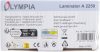 Olympia A 2250 Laminálógép A4 méretben, fehér/fekete