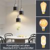 Lichtmaler 3 Lángos Vintage Függőlámpa E27 Fekete-Arany