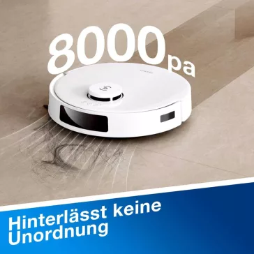   ECOVACS Deebot N20 Plus Robotporszívó, Felmosó Funkció, 8000 Pa Szívóerő, Porzsákmentes PureCyclone Állomás, ZeroTangle, HEPA Szűrő, Fehér