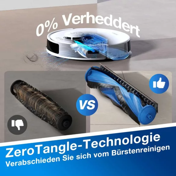 ECOVACS Deebot N20 Plus Robotporszívó, Felmosó Funkció, 8000 Pa Szívóerő, Porzsákmentes PureCyclone Állomás, ZeroTangle, HEPA Szűrő, Fehér