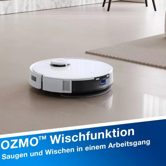 ECOVACS Deebot N20 Plus Robotporszívó, Felmosó Funkció, 8000 Pa Szívóerő, Porzsákmentes PureCyclone Állomás, ZeroTangle, HEPA Szűrő, Fehér