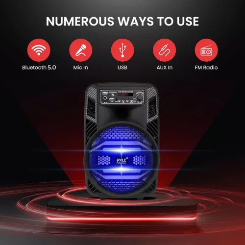 Pyle 300W Hordozható Bluetooth PA Rendszer 8” Mélysugárzóval