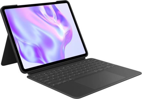 Logitech Combo Touch iPad Pro 13 hüvelykes billentyűzet tok - 2024, levehető háttérvilágítású billentyűzet, többfunkciós mód, éjfekete