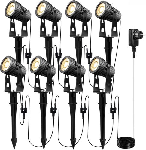 Lampen 8 darabos meleg fehér LED kültéri kerti reflektor szett 24W