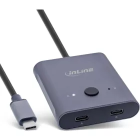   InLine USB-C Switch, Elosztó, 60603T, Kézi 2x1 1x2 Váltó, HDMI 8K 60Hz Kimenet, USB-C 4K 60Hz, USB 3.2 Gen2 10Gb/s Adat, 100W Töltés, Fekete
