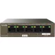 Tenda TEG1105PD PoE Switch, 5 Port Gigabit, 4x PoE PSE, 1x PoE PD, IEEE 802.3af, 22W PoE Költségkeret, Fém Ház, Asztali, Fali, Fekete
