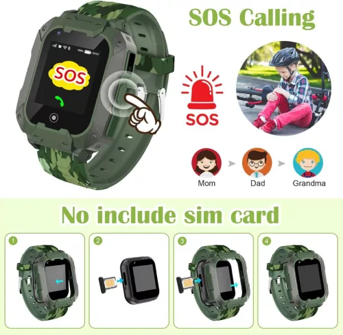 Jianyana Smartwatches Gyermek Okosóra, 4G, Android, Beépített GPS, Wi-Fi 802.11n, LBS, Kétirányú Hívás, Videóhívás, SOS Gomb, Kamera, Zenelejátszó