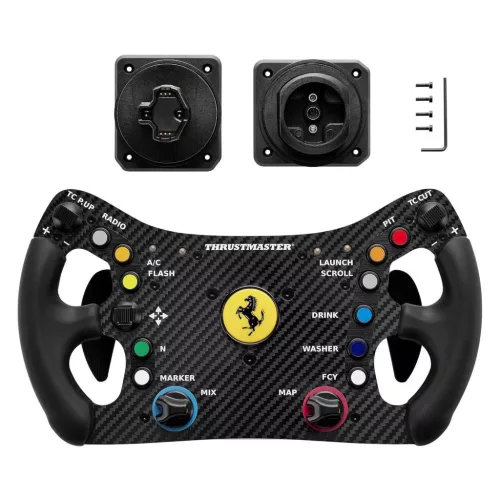 Thrustmaster Ferrari 488 GT3 Wheel Add-On Kormánykarima, 31 Cm, Carbon Előlap, 4 LED, 11 Gomb, D-Pad, 4 Encoder, Quick Release, PC, PS5, Xbox