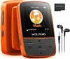 WOLFANG WMP01 MP3 Lejátszó, 64 GB, Bluetooth 5.3, Sportcsipesz, HiFi Veszteségmentes Hang, FM Rádió, Képnézegető, Hangrögzítő, Lépésszámláló, Időzítő, Micro SD, Aux, USB, Narancs
