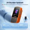 WOLFANG WMP01 MP3 Lejátszó, 64 GB, Bluetooth 5.3, Sportcsipesz, HiFi Veszteségmentes Hang, FM Rádió, Képnézegető, Hangrögzítő, Lépésszámláló, Időzítő, Micro SD, Aux, USB, Narancs