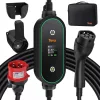 Tera FUN-P03-EU Hordozható EV Töltő, 11 kW, 3 Fázis, 6-16 A, 230 V, CEE 5 Pólusú, 7,5 m Kábel, Állítható Töltőáram, Késleltetett Indítás, Fekete