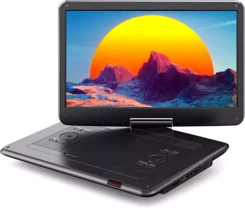 WOLFANG WDV02 Hordozható DVD Lejátszó, 15.6 HD Kijelző, CD DVD VCD SVCD Lejátszás, USB, SD, 3.5mm Fejhallgató Csatlakozó, Néma Lemezolvasás