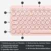 Logitech K380 Multi-Device Bluetooth Billentyűzet Mac-hez, QWERTZ, 3 Eszköz Easy-Switch, Multimédia Gombok, 2×AAA, 24 Hónap Üzemidő, Rózsaszín
