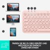 Logitech K380 Multi-Device Bluetooth Billentyűzet Mac-hez, QWERTZ, 3 Eszköz Easy-Switch, Multimédia Gombok, 2×AAA, 24 Hónap Üzemidő, Rózsaszín