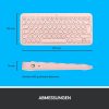 Logitech K380 Multi-Device Bluetooth Billentyűzet Mac-hez, QWERTZ, 3 Eszköz Easy-Switch, Multimédia Gombok, 2×AAA, 24 Hónap Üzemidő, Rózsaszín