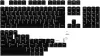 Drop GMK White-On-Black Mechanikus Billentyűzet Keycap Szett, Cherry Profil, ABS, Doubleshot, CR Fekete WS1 Fehér, Klasszikus Szín, Fekete