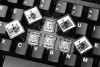 Drop GMK White-On-Black Mechanikus Billentyűzet Keycap Szett, Cherry Profil, ABS, Doubleshot, CR Fekete WS1 Fehér, Klasszikus Szín, Fekete