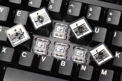 Drop GMK White-On-Black Mechanikus Billentyűzet Keycap Szett, Cherry Profil, ABS, Doubleshot, CR Fekete WS1 Fehér, Klasszikus Szín, Fekete