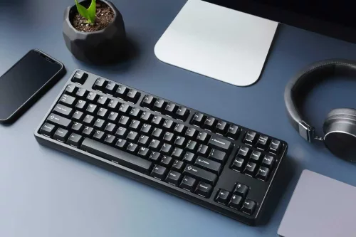 Drop GMK White-On-Black Mechanikus Billentyűzet Keycap Szett, Cherry Profil, ABS, Doubleshot, CR Fekete WS1 Fehér, Klasszikus Szín, Fekete