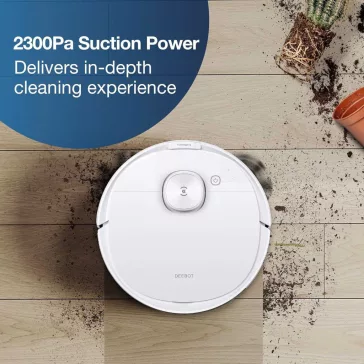   ECOVACS Deebot N8 Robotporszívó Felmosó Funkcióval, 2300 Pa, TrueMapping 1.0 Lézer Navigáció, HEPA Szűrő, 4 Szívóerő Szint, Fehér