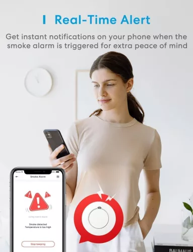 Meross Smart Füstérzékelő HUB-bal, HomeKit és SmartThings kompatibilis