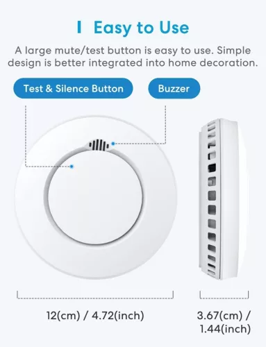 Meross Smart Füstérzékelő HUB-bal, HomeKit és SmartThings kompatibilis