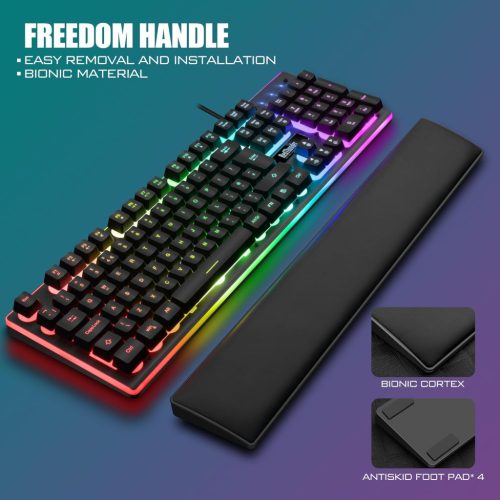 RedThunder K10 RGB Gamer Billentyűzet és Egér Szett Német QWERTZ
