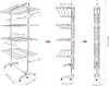Todeco Összecsukható Ruha Szárító Állvány, 4 Szintes, Rozsdamentes Acél, Nagy Kapacitású
