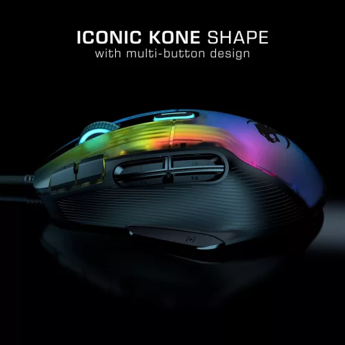 ROCCAT Kone XP 3D AIMO RGB Gamer Egér 19K DPI Fekete