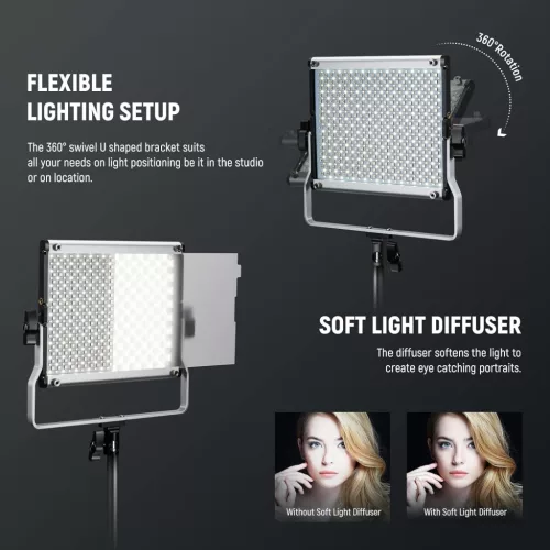 NEEWER 660 PRO II 50W RGB LED Videó Lámpa Készlet App Vezérléssel és Állvánnyal