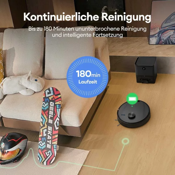Ultenic T10 Lite Robotporszívó Felmosó Funkcióval, 5000 Pa Szívóerő, LiDAR Navigáció, Automatikus Portartály-ürítés, 180 Perc Üzemidő, Fekete Ultenic T10 Lite Robotporszívó Felmosó Funkcióval, 5000 Pa Szívóerő, LiDAR Navigáció, Automatikus Portartály-ürítés, 180 Perc Üzemidő, Fekete