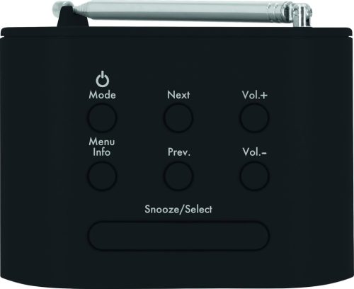 TechniSat Techniradio 40 DAB+ Digitális Rádió és Ébresztőóra, USB Töltési Funkcióval, LCD Kijelző, Szundi Funkció, Fekete