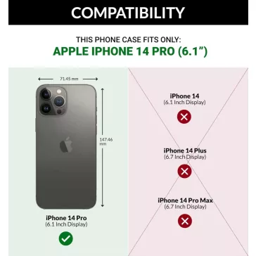   Surazo Leather Wallet Tok Apple iPhone 14 Pro, Crazy Horse Valódi Bőr, Szilikon Belső, RFID Védelem, Mágneses Zár, Állvány, Barna Mancsminta