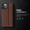 Surazo Leather Wallet Tok Apple iPhone 14 Pro, Crazy Horse Valódi Bőr, Szilikon Belső, RFID Védelem, Mágneses Zár, Állvány, Barna Mancsminta