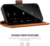 Surazo Leather Wallet Tok Apple iPhone 14 Pro, Crazy Horse Valódi Bőr, Szilikon Belső, RFID Védelem, Mágneses Zár, Állvány, Barna Mancsminta