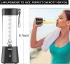 Mulli Hordozható 15oz Mini Turmixgép - Fekete, USB-C, 150W, Rozsdamentes Acél Pengék