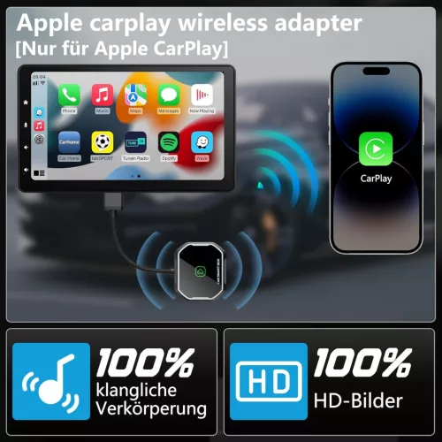 Terunsoul Vezeték Nélküli CarPlay Adapter – iOS Kompatibilis, 17 mm x 90 mm x 130 mm