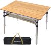 WKFAMOUT 80x55 cm Bambusz Camping Asztal