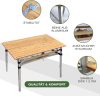 WKFAMOUT 80x55 cm Bambusz Camping Asztal