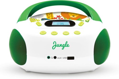 MOOOV Jungle Gyermek CD és MP3 Lejátszó USB-vel, Zöld/Fehér